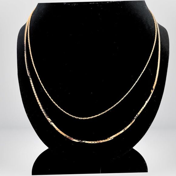 80s Goldtone Classic Style Chain Necklaces & Sparkling Bangle - Avon - NIB - Picture 2 of 5